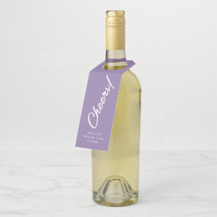 Etiqueta de botella con letra manuscrita de lila f