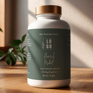 Etiqueta de Botella Cosmética Casera Verde Bosque