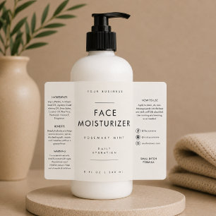Etiqueta de botella de 8oz de hidratante facial