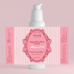 Etiqueta de botella de aceite de belleza con marco