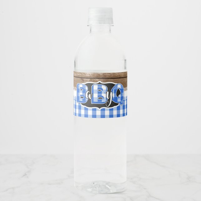 Etiqueta de botella de agua Baby Q - Azul (Anverso)