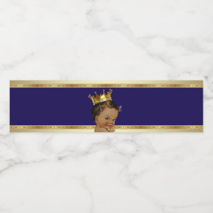 Etiqueta de botella de agua Baby Shower Prince Boy