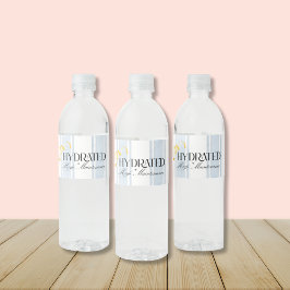 Etiqueta de botella de agua con tema de limón