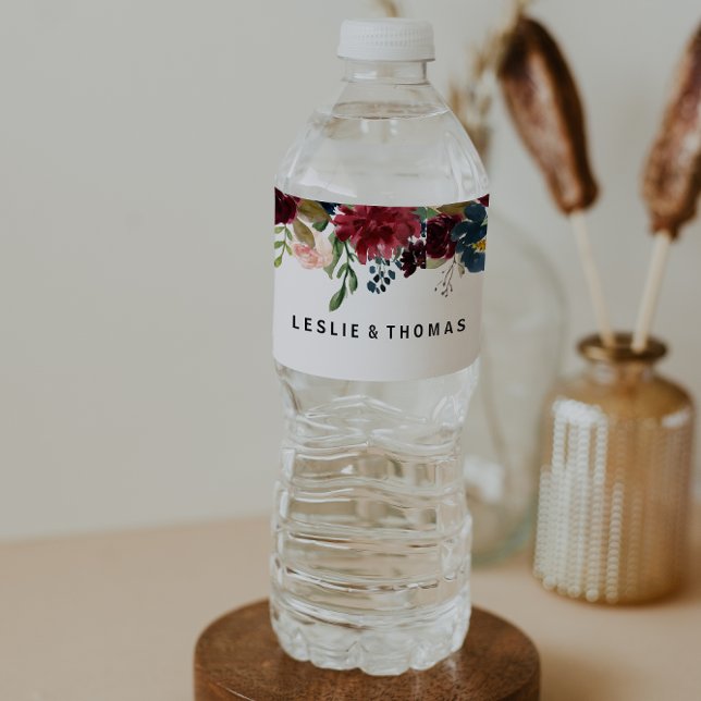 Etiqueta de botella de agua de burgundy deslumbran (Subido por el creador)