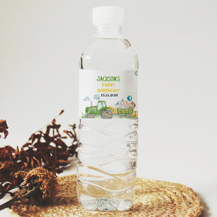Etiqueta de botella de agua de cumpleaños para ani