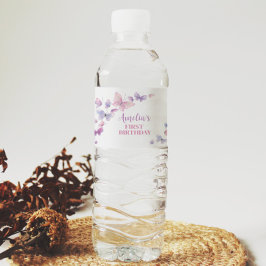 Etiqueta de botella de agua de cumpleaños para mar