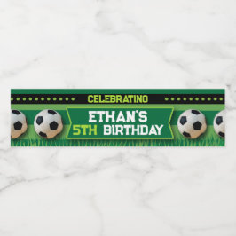 Etiqueta de botella de agua de fútbol