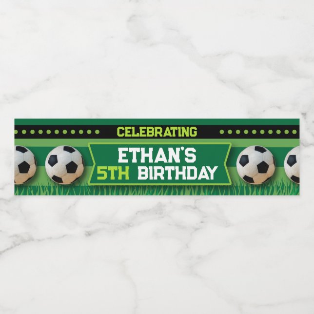 Etiqueta de botella de agua de fútbol (Etiqueta única)