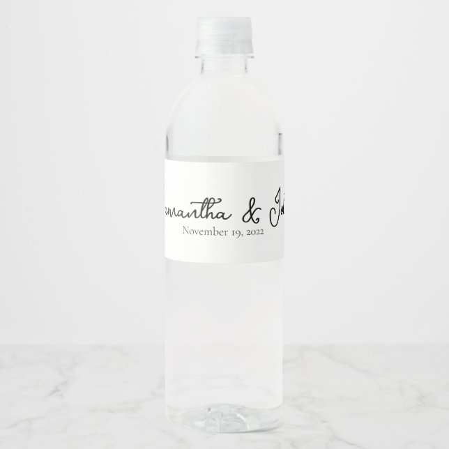 Etiqueta de botella de agua de invitado de boda pe (Anverso)