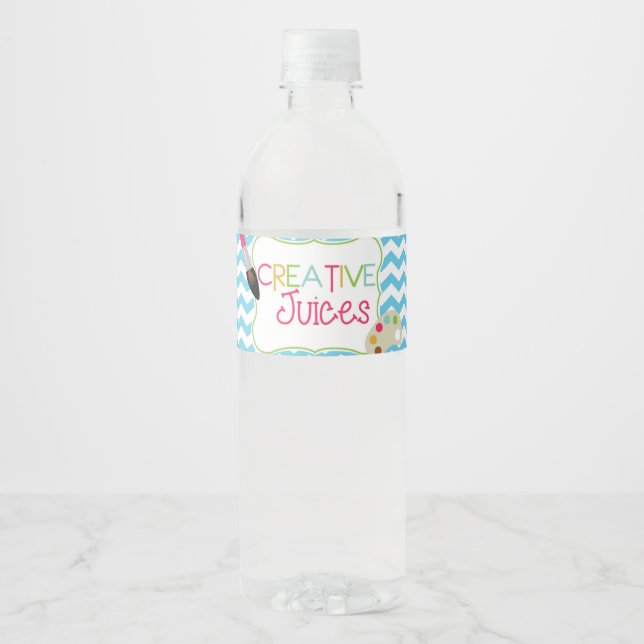 Etiqueta de botella de agua de jugos creativos (Anverso)