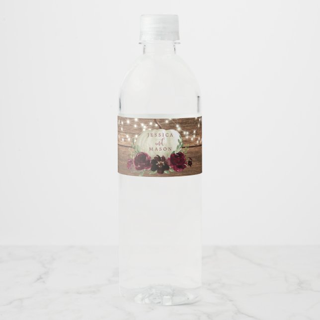 Etiqueta de botella de agua de la calabaza de made (Anverso)