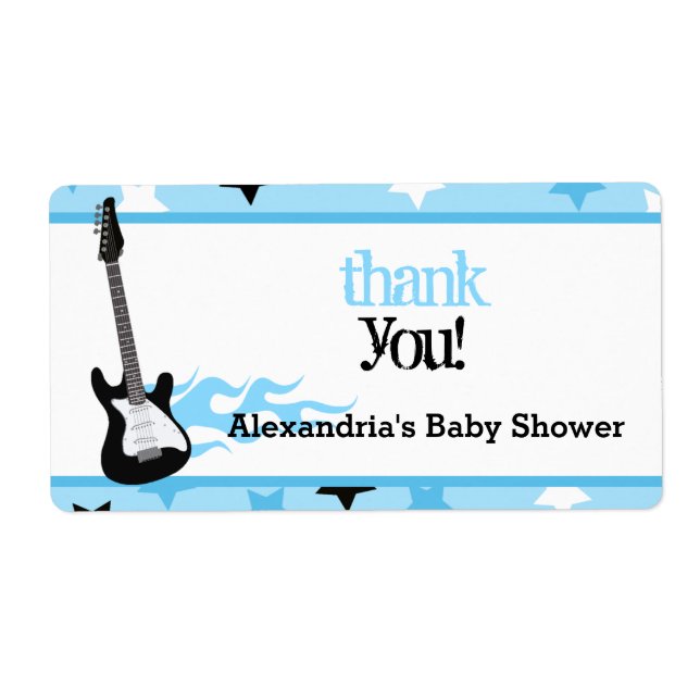 Etiqueta de botella de agua de la estrella de rock (Frente)