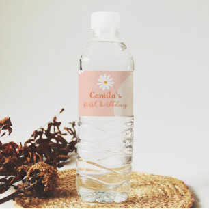 Etiqueta de botella de agua de la fiesta de cumple