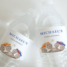 Etiqueta de botella de agua de monstruo divertido