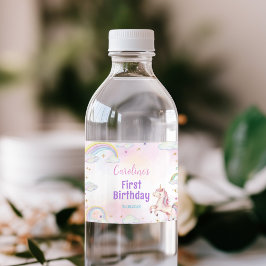 Etiqueta de botella de agua de primer cumpleaños d