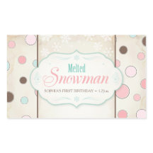 Etiqueta de botella de agua de Snowman fundida