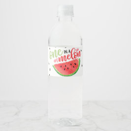 Etiqueta de botella de agua de uno en melón - Rojo