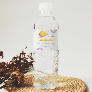 Etiqueta de botella de agua del arcoiris Sunshine 