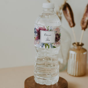 Etiqueta de botella de agua del Boda geométrico de