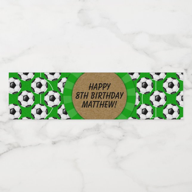 Etiqueta de botella de agua del Fiesta de fútbol (Etiqueta única)