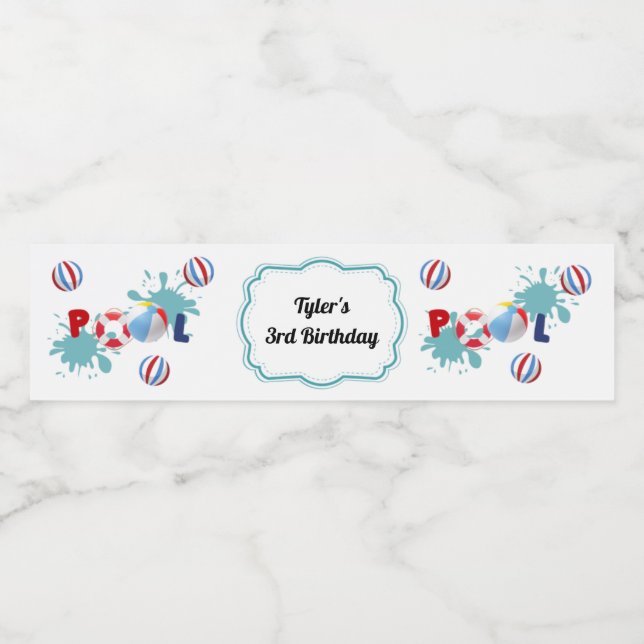 Etiqueta de botella de agua del Fiesta de la boler (Etiqueta única)