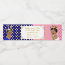 Etiqueta de botella de agua, ducha de bebé gemela,