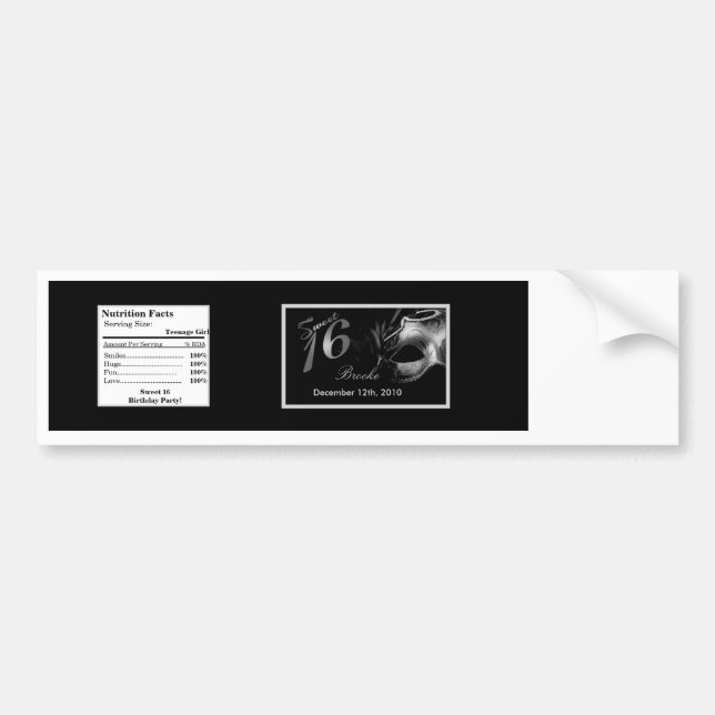 Etiqueta de botella de agua dulce 16 negro platead (Frente)