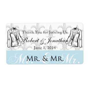 Etiqueta de botella de agua gay Tuxedo Groom