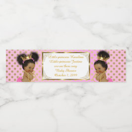 Etiqueta de botella de agua gemela chica, africana