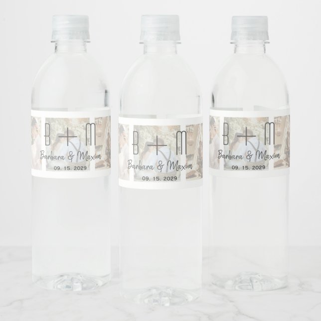 Etiqueta de Botella de Agua para Boda con Foto Mod (Botellas)