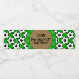 Etiqueta de Botella de Agua para Fiesta de Fútbol