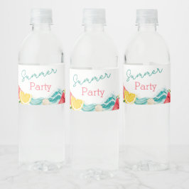 Etiqueta de Botella de Agua para Fiesta de Verano