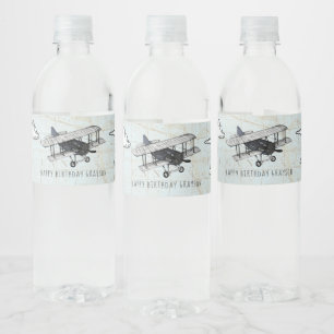 Etiqueta de botella de agua para fiesta de viaje e