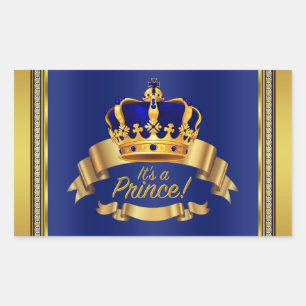 Etiqueta de botella de agua Royal Blue Gold Prince