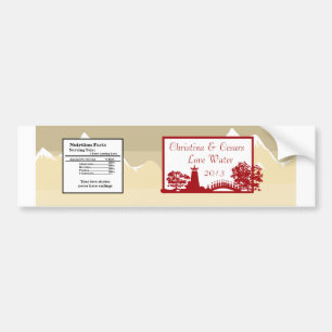 Etiqueta De Botella De Agua Snowcap Montaje De Jar