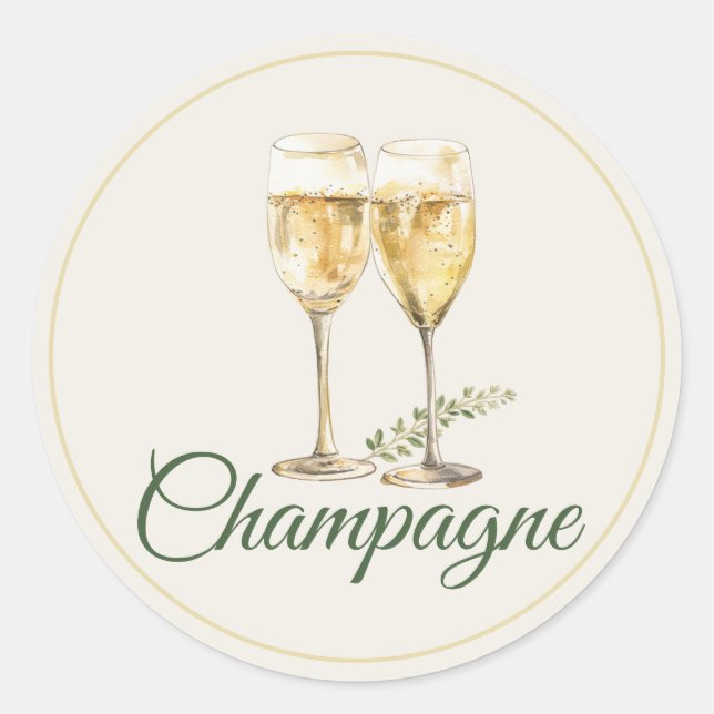 Etiqueta de Botella de Barra de Mimosa de Champán (Anverso)
