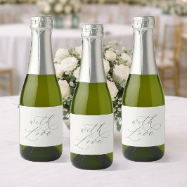 Etiqueta de Botella de Boda con Amor – Verde Salvi