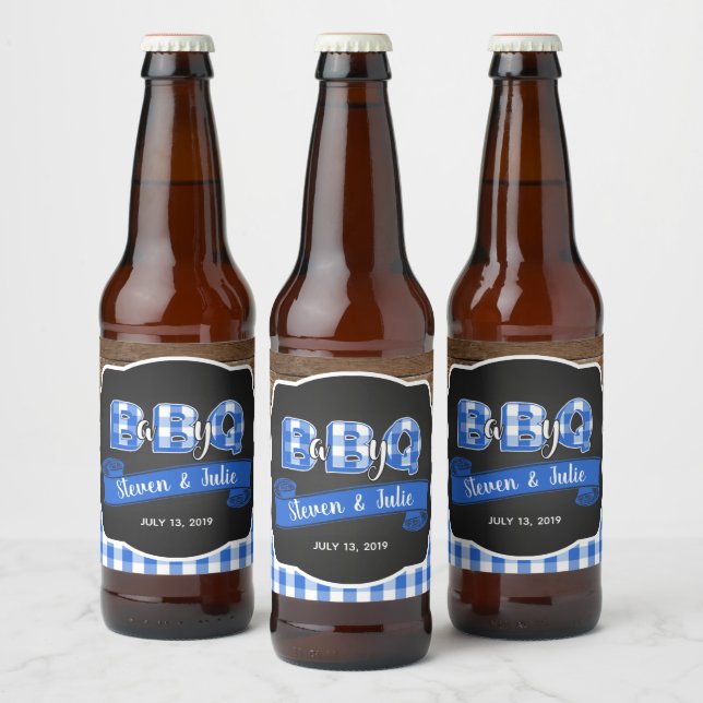 Etiqueta de botella de cerveza Baby Q - Azul (Botellas)