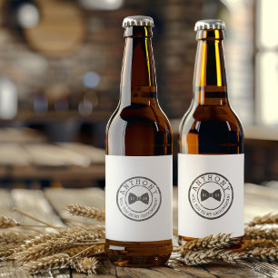 Etiqueta de botella de cerveza con pajarita para p
