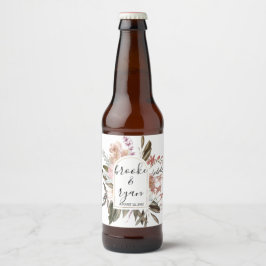 Etiqueta de Botella de Cerveza para Boda Boho Rosa