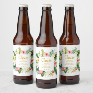 Etiqueta De Botella De Cerveza Tropical Para Ducha