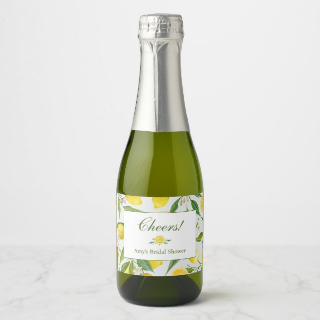 Etiqueta de botella de champán mini Lemon Main Squ (Anverso)