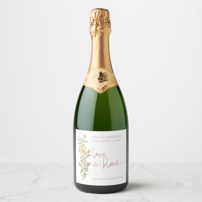 Etiqueta de Botella de Champán para Desayuno Nupci (Anverso)