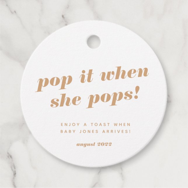 Etiqueta de botella de champán para la ducha de be (Anverso)