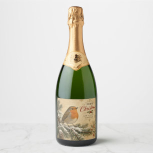 etiqueta de botella de champán vintage robin navid