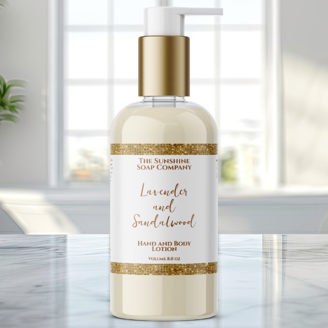 Etiqueta de botella de cosméticos con brillo blanc (Subido por el creador)