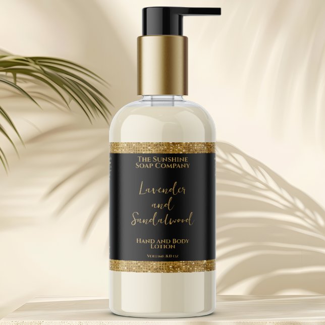 Etiqueta de botella de cosméticos con brillo negro (Subido por el creador)