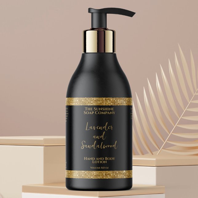 Etiqueta de botella de cosméticos con brillo negro (Subido por el creador)