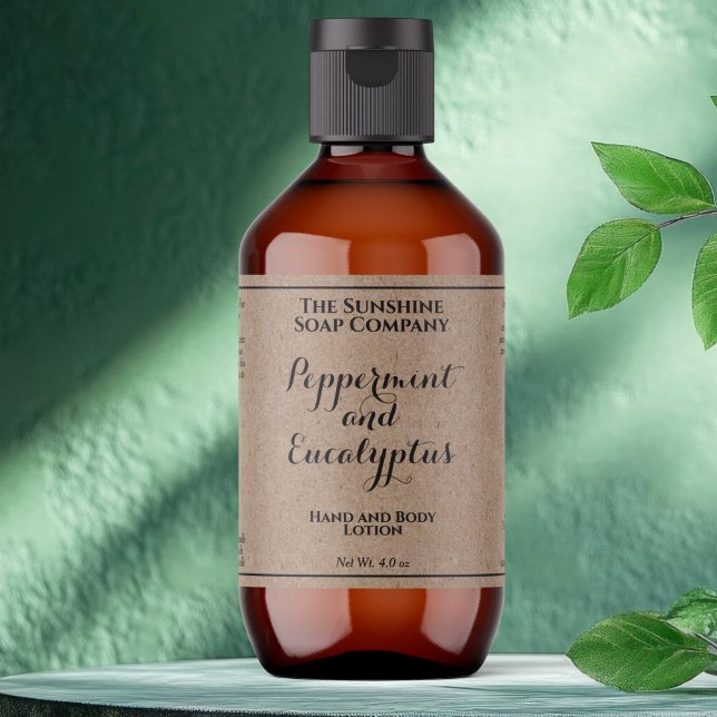 Etiqueta de botella de cosméticos con texto rizado (Subido por el creador)