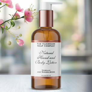 Etiqueta de Botella de Cosméticos de Cobre y Blanc